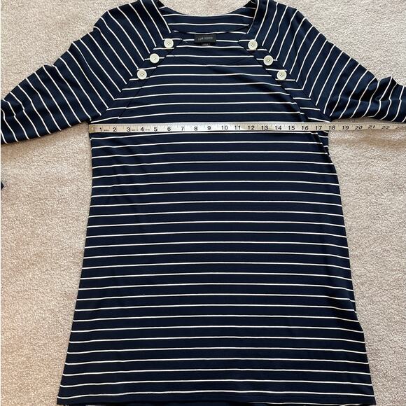 J.Jill Wearever Striped Long Sleeve Tunic Top Size Small Tall Navy White Coastal - Picture 6 of 8